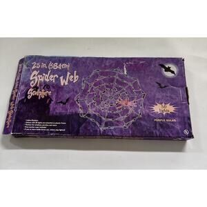 Vintage Hanging Halloween Spider Web Black Purple Lights Decor‎ 23"